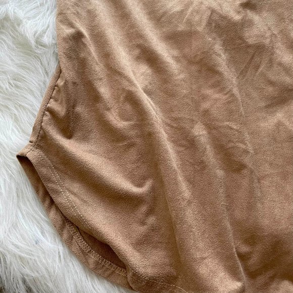 Suede Mini Dress with Round Hem Size Medium - Picture 4 of 7